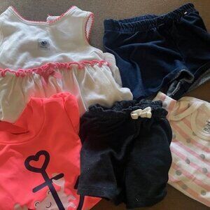 Girls 12m  Shorts dress top bundle